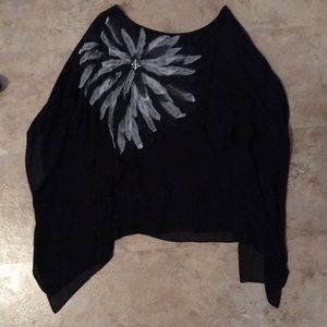 Applicate and beaded Poncho